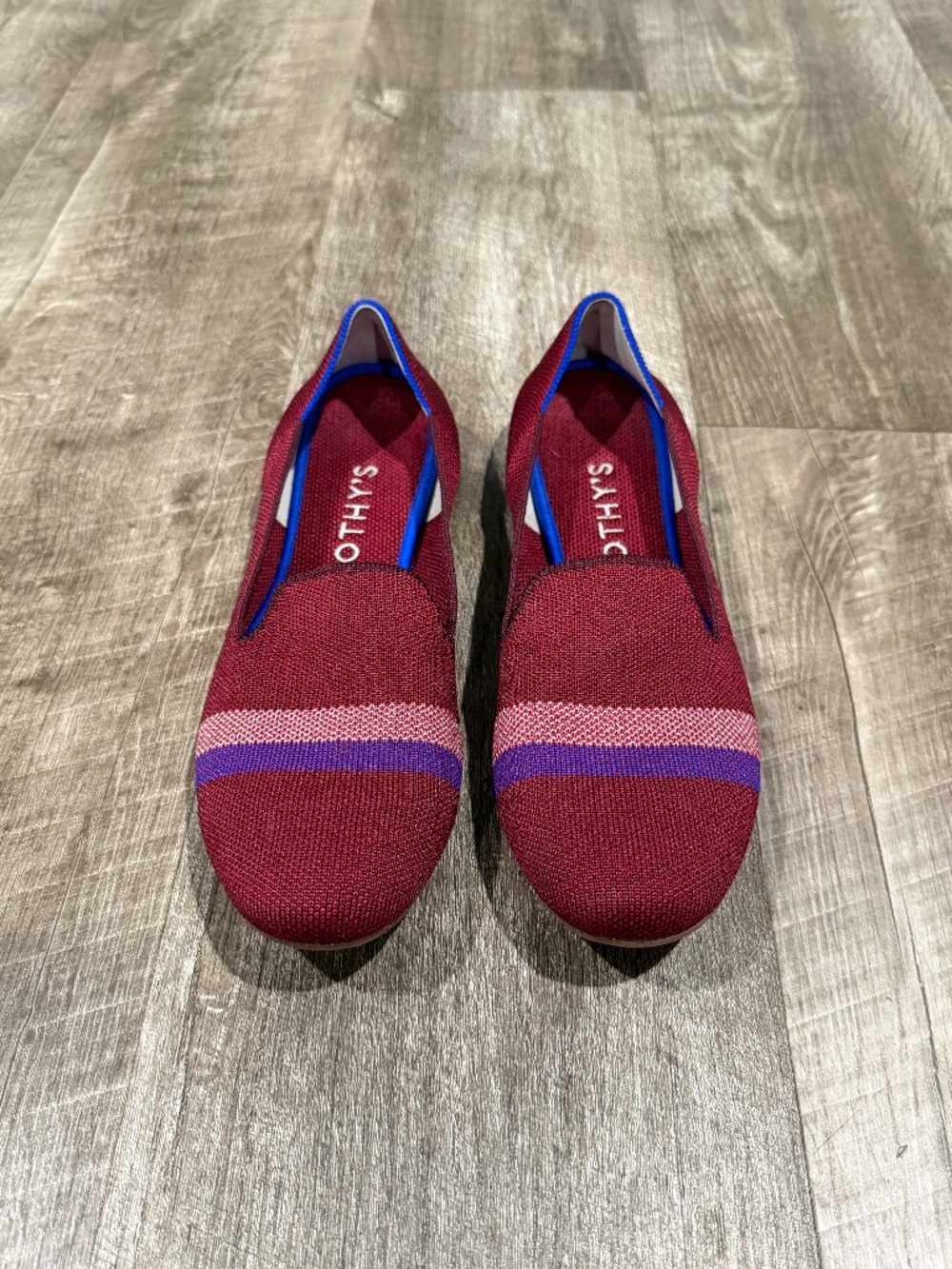 Rothy’s Garnet Reflective Stripe Loafers EUC Womens size 10